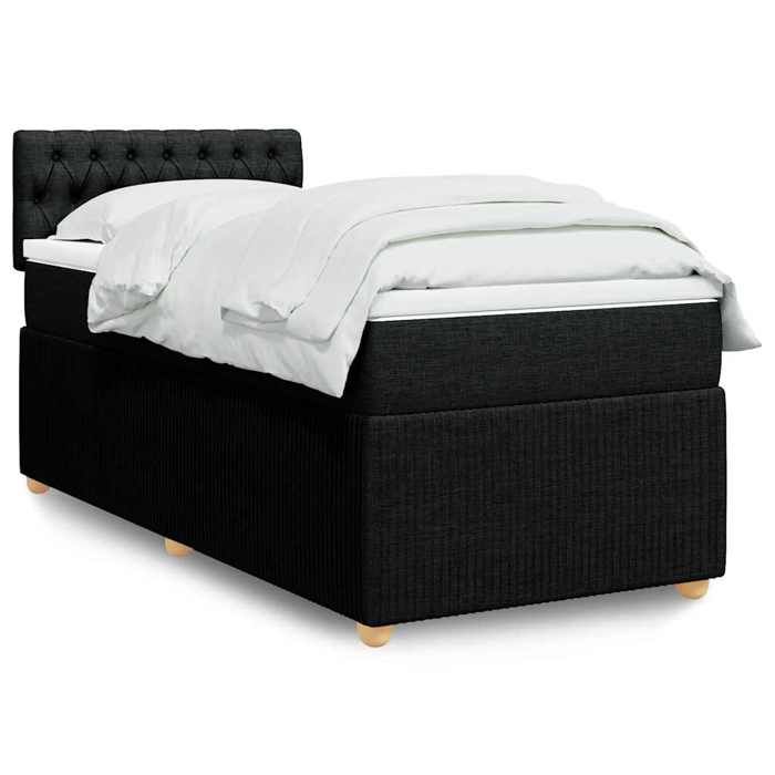 Maison Exclusive - Sommier à lattes de lit avec matelas Noir 100x200 cm Tissu
