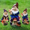 Outdoor Garden Decor Resin Sculpture Mushroom Dwarf Statue Cute Seesaw Swing Gnome Figurine Creative Garden Yard Lawn Ornament