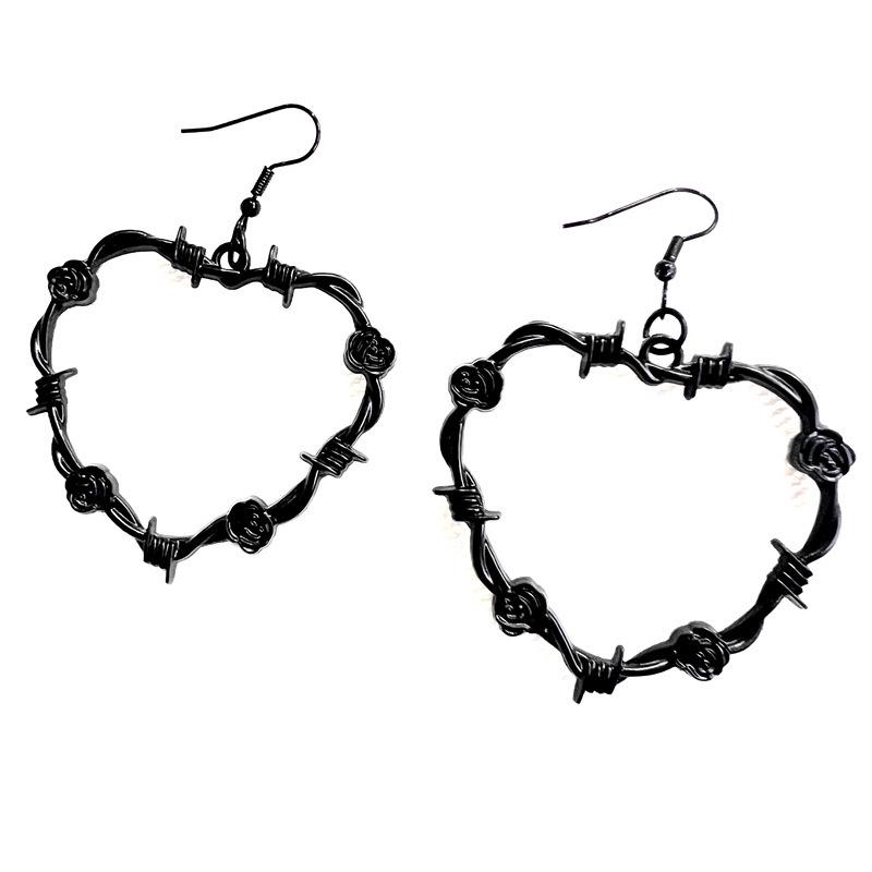 Simple Thorn Rose Heart Earrings: Elegant Women's Light Luxury Design