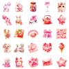 50 Cute Pink Mix And Match Graffiti Stickers Strawberry Unicorn Shell Non-Repeating Waterproof Decorative Stickers