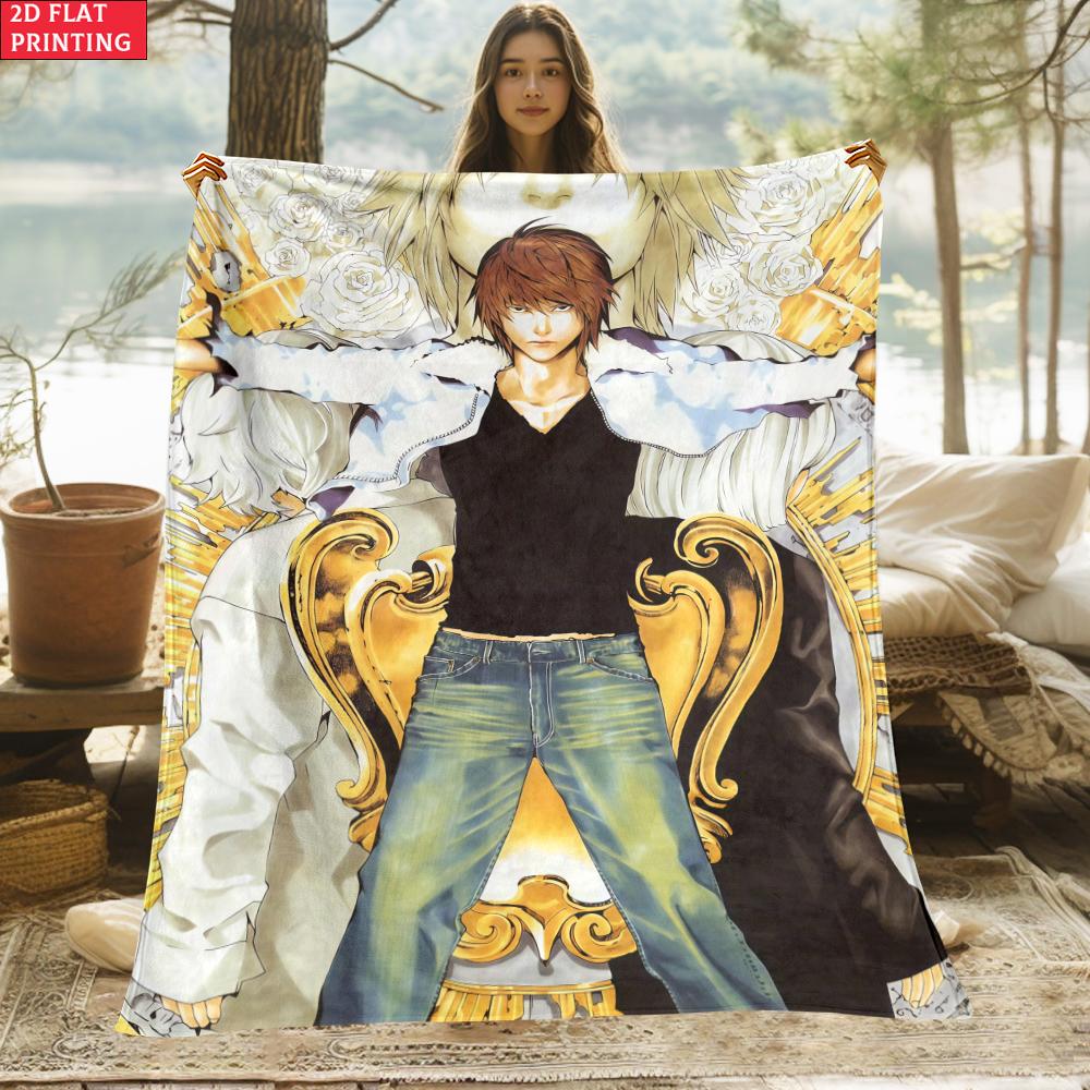 Yagami Throne Print Thin Flannel Blanket for Bedrooms,Living Rooms,Sofas Blankets,Lunch Breaks,blankets Fluffy Blanket