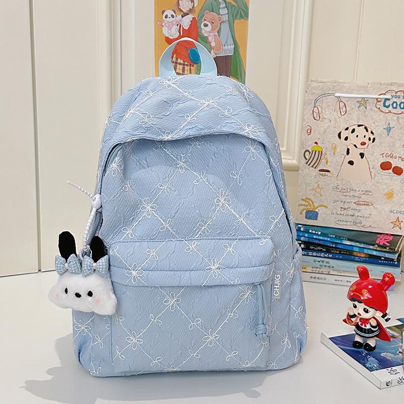 Girls backpack dopamine candy color junior high school students light shopping travel large capacity backpack