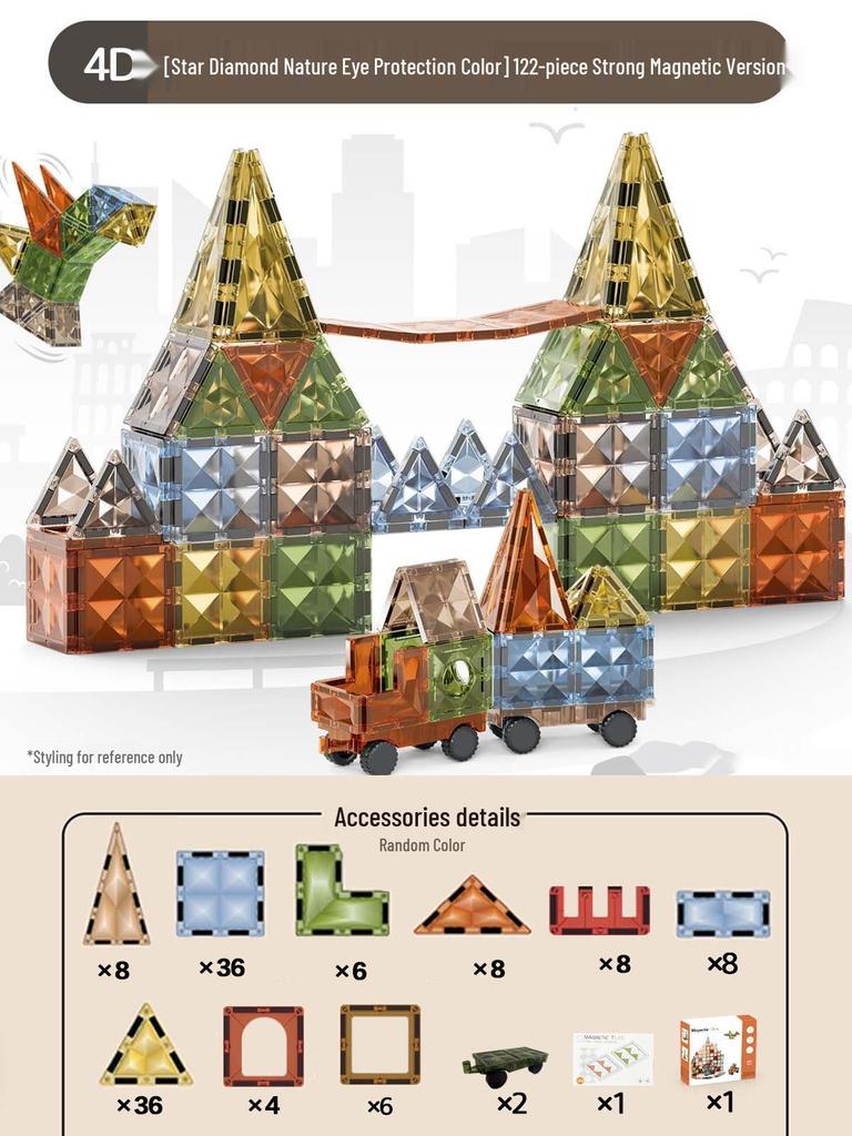 Emerald Magnetic Window Tiles: Children's Educational Building Blocks