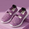 Summer Girl Mary Jane Sandals Lady Handmade Braid Sandals Women Black Purple Weave Flat Shoes Plus Size