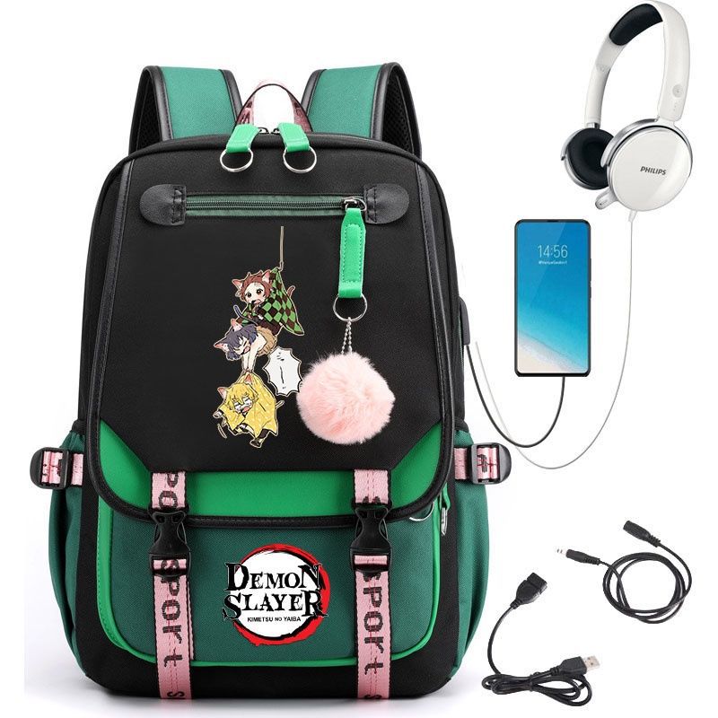 Demon Slayer Anime-Peripherie Rucksack stilvoller Anime-Themen-Schülerrucksack 0084