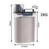 2kg Dog Cat Food Pail Plastic Storage Tank with Measuring Cup Container Moisture-proof Sealed Jar Pet Supplies Accessories