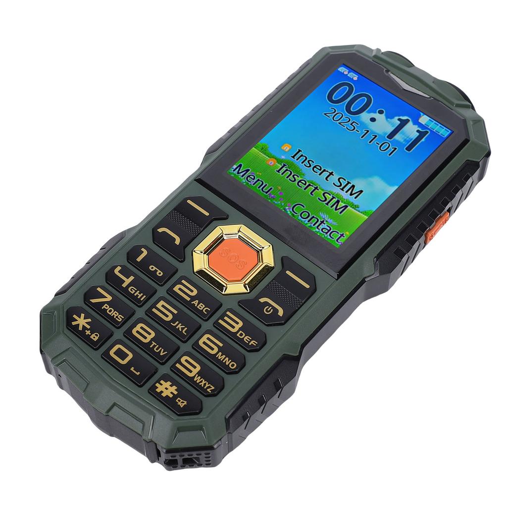 4G Unlocked Rugged Cell Phone Waterproofing Drop Proof Large Buttons Mobile Phone with 16800mAh Battery 2.4in Screen