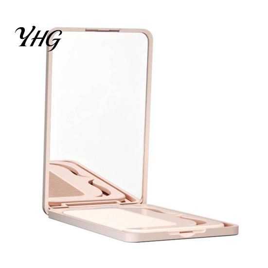 Foldable Mirror with Detachable Comb Portable Folding Makeup Comb, Compact Travel Cosmetic Mirror, Pocket Size & Hair Detangling for Women Girls