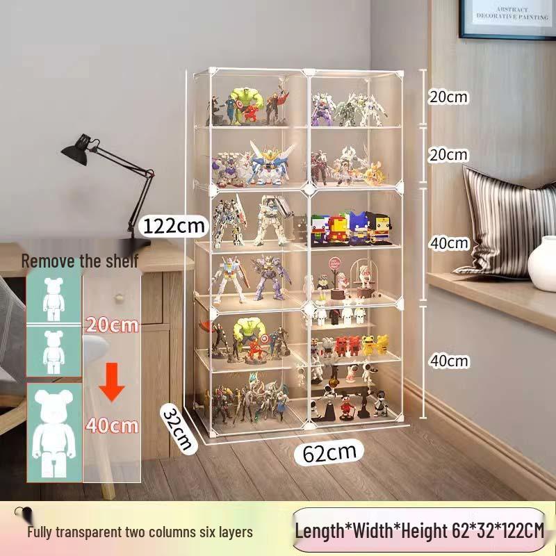 Transparent Lego Brick Display Cabinet: Dustproof Acrylic Storage for Figurines