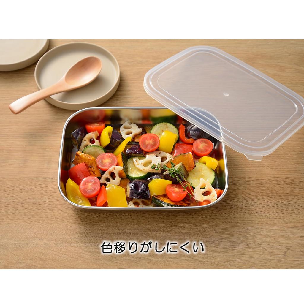 Oaks Leye Stainless Steel Shallow Tray, Small, with Lid, Made in Japan, Dishwasher Safe, for Food Preparation and Storage, LES3237