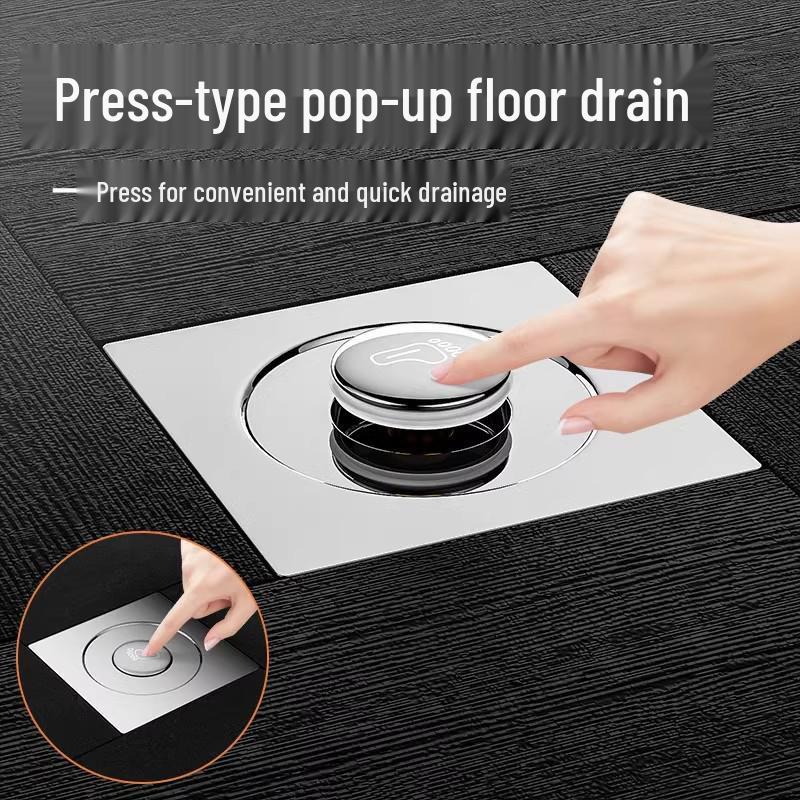 Durable Magnetic Floor Drain with Insect and Odor-Proof Core, Anti-Backflow Sewer Protection for Bathrooms