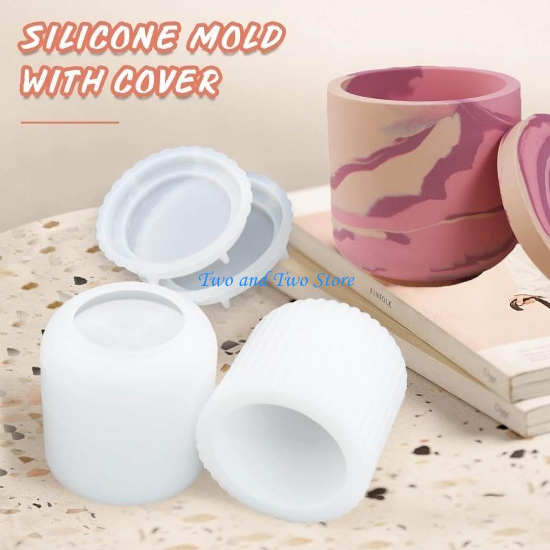 HX6F Pack of 2 DIY Silicone Mold Set Home Decorations Silicone Concrete Moulds CN