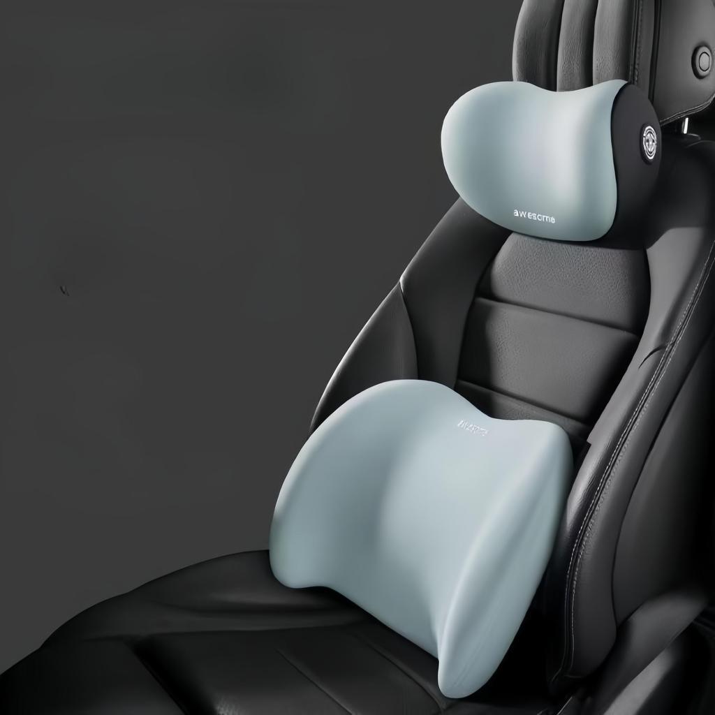 2 STÜCKE Auto-Kopfstütze Space Memory Foam Kopfstütze Lendenpolster Fahrzeugbedarf Lordosenstützkissen Auto-Lendenpolster Zur Linderung Von Müdigkeit Büro-Kopfstütze