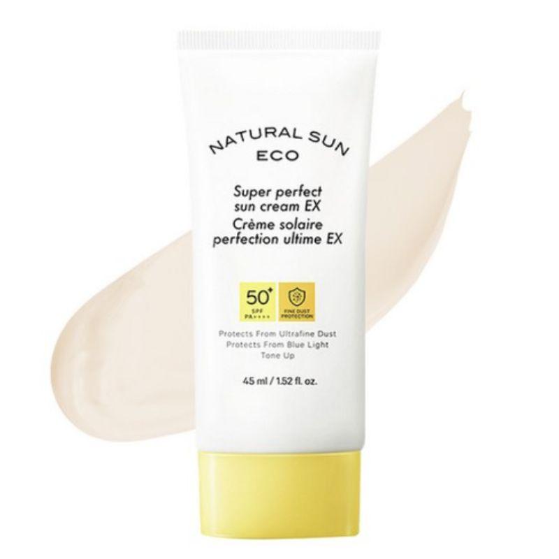 THE FACE SHOP Natural Sun Eco Super Perfect Sun Cream EX SPF50+ PA++++ 45ml UV Protection Moisturizing Sunscreen 1pcs