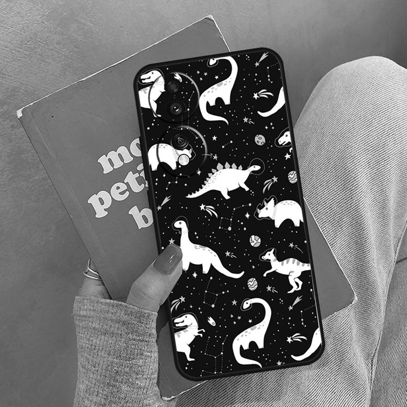 Dino King Floral Dinosaur Case For Honor Magic 5 6 7 8 Pro Cover For Honor 200 400 Lite 50 70 90 X8a X8b X9a X9b X9c
