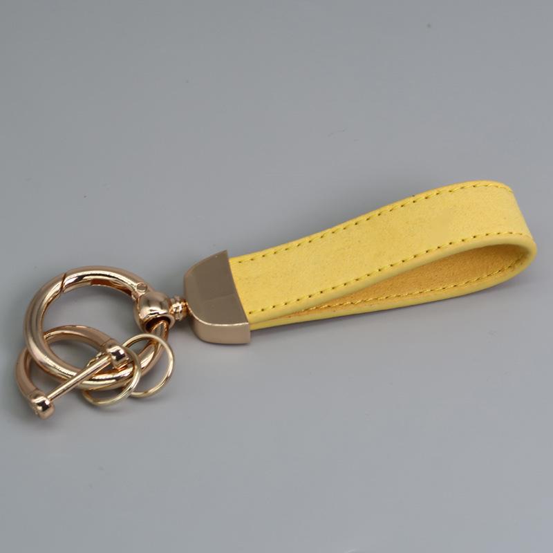 Customizable Microfiber Suede Car Keychain - Laser Engraved Logo Gift