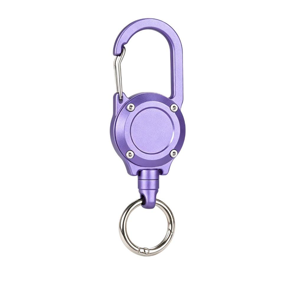 Steel Cable Retractable Keychain Aluminum Zinc Zinc Alloy Retractable Key Holder Camping