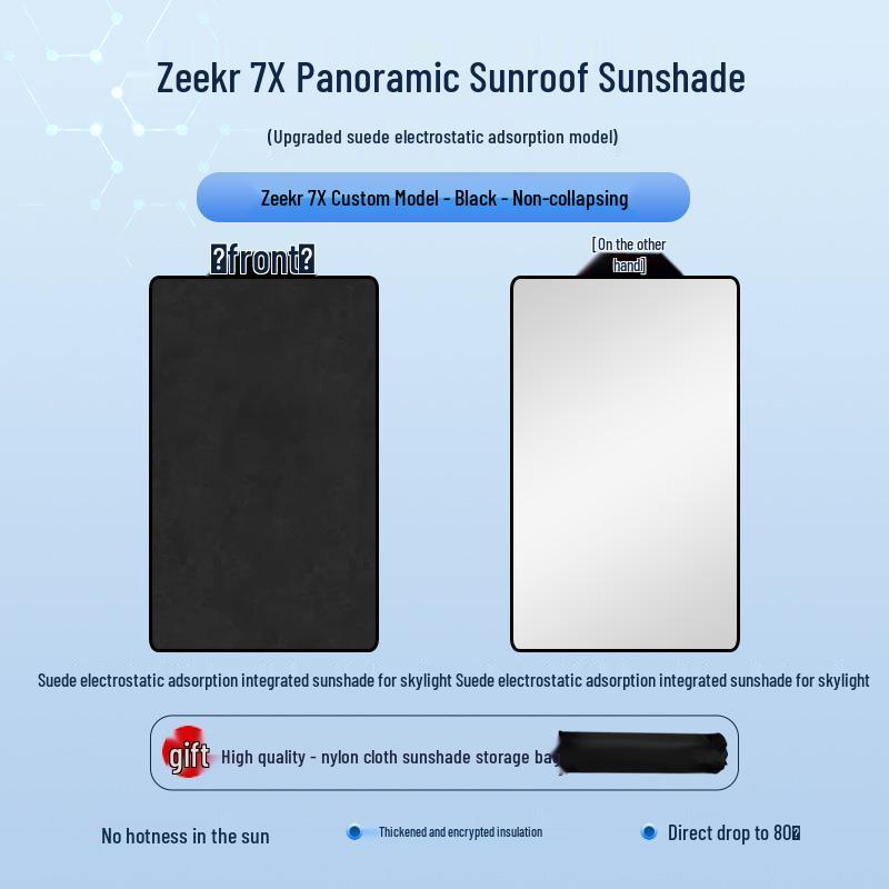 Zeekr 25 Model 7X Sunroof Sunshade: Heat Insulating, Privacy-Centric, Opaque, Camping-Friendly Protection