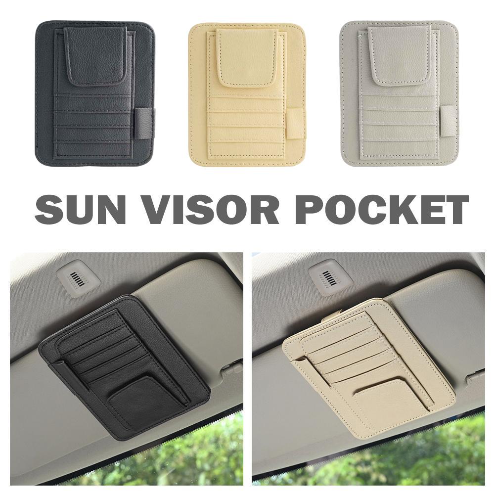 Car Visor Organizer Multi-Pocket Pouch Bag Card Glasses Storage Holder Scratch-resistant Auto Visor Holder For Car Interior Car