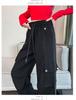 2026 Women's High Waist Workwear Pants - Spring/Autumn Style, Loose Fit, Slimming, Multi-Pocket, Straight Wide Leg.