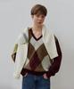 HANE Bigging Argyle V-Neck Knit_Wine