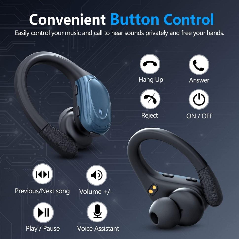 Sports TWS Bluetooth 5.1 Earphones with Mic Wireless Headphones LED Display Noise Canceling Earbuds In-Ear Waterproof Headsets