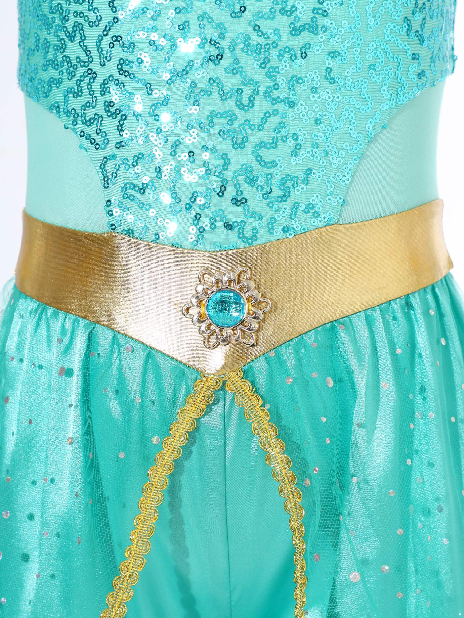 Costume Princesse Arabe TiaoBug - Paillettes Et Pierres - Danse Du Ventre - Taille S à 4XL
