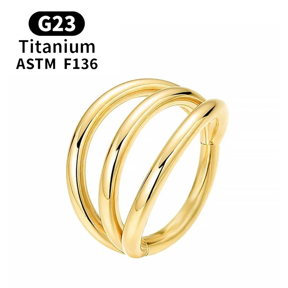 F136 G23 Titanium Nose Ring 16G Hinged Segment CZ Septum Clicke Daith Earrings Hoops Ear Cartilage Tragus Helix Piercing Jewelry