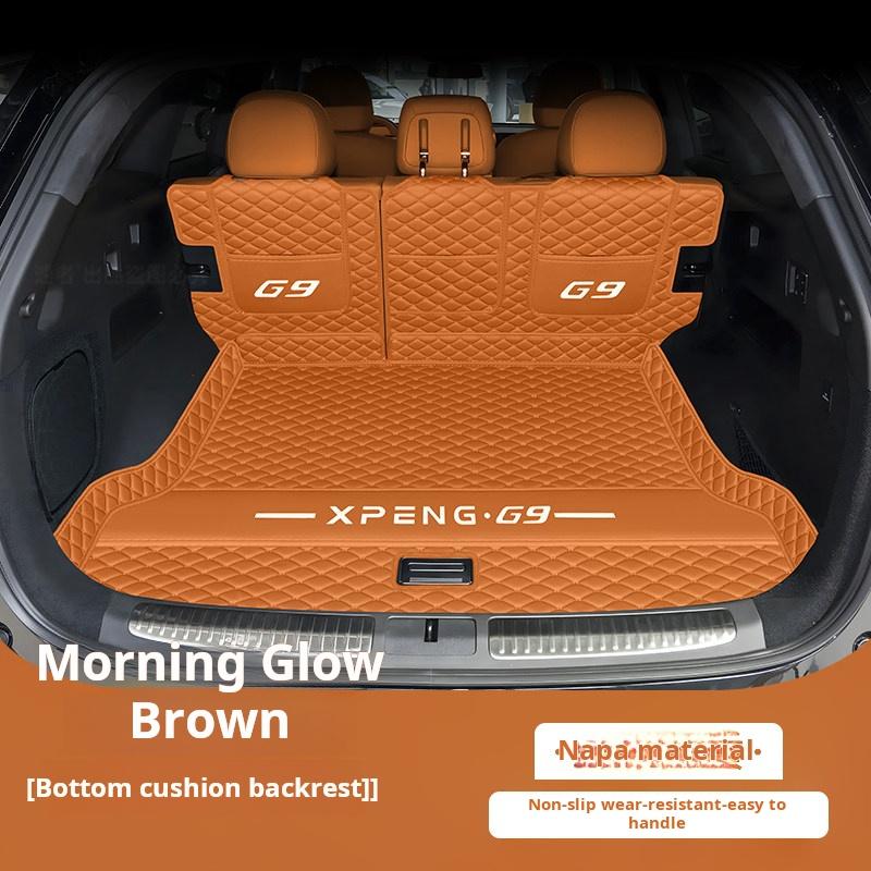 For XPENG G9 2025 2026 Car Styling Fully Enclosed Trunk Pad Leather Trunk Mat Backrest Pad Auto Modification Premium Accessories