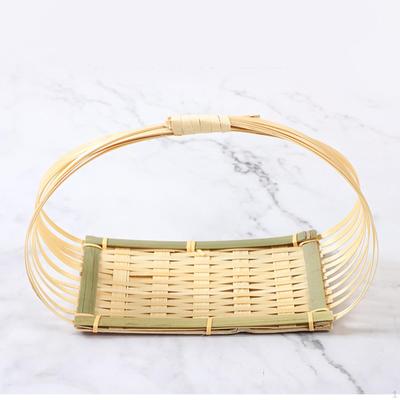 Woven Fruit Basket Handmade Bamboo Storage Basket,Handwoven Organizer Tray for