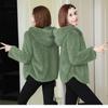 Fleece Thickened Double-sided Coral Fleece Autumn and Winter Loose Hooded Thermal Sweater Women's Cardigan Lamb Plush Jacket