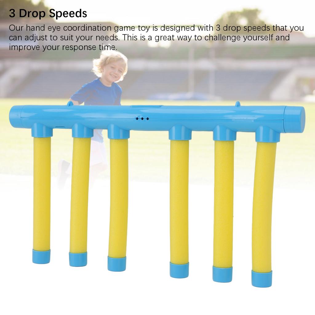 Hand Speed Challenge Game Falling Sticks Catch Game Interactive Hand Eye Coordination Training Toy for Kids and Adults Blue