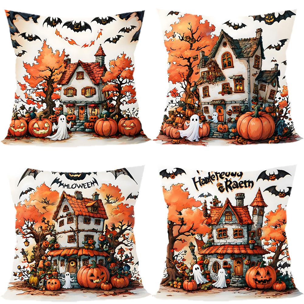 Halloween Pillowcase Pumpkin Skull Funny Ghost Cushion Cover Sofa Living Room Decoration Pillow
