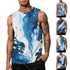 Ärmelloses Tanktop für Herren mit abstraktem Tintenmuster, athletische Passform, atmungsaktive Sport-Freizeitweste für Aktivitäten im Freien und in Innenräumen