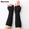Botvotee Y2k Accessories Sleeves for Women Free Shipping Arm Warmers Winter Warm Knit Fingerless Gloves Half Finger Oversleeve