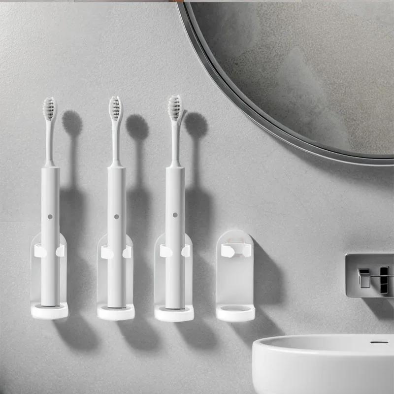 Non Slip Wall Mounted Traceless Toothbrush Stand Holder Adjustable Space Saving Bathroom Accessories Electric Toothbrush Rack