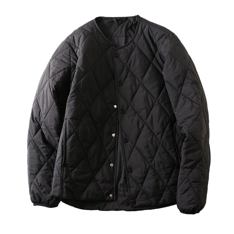 

Italian Luxury Retro Diamond Pattern Men s Warm Collarless Cotton Jacket 2XL