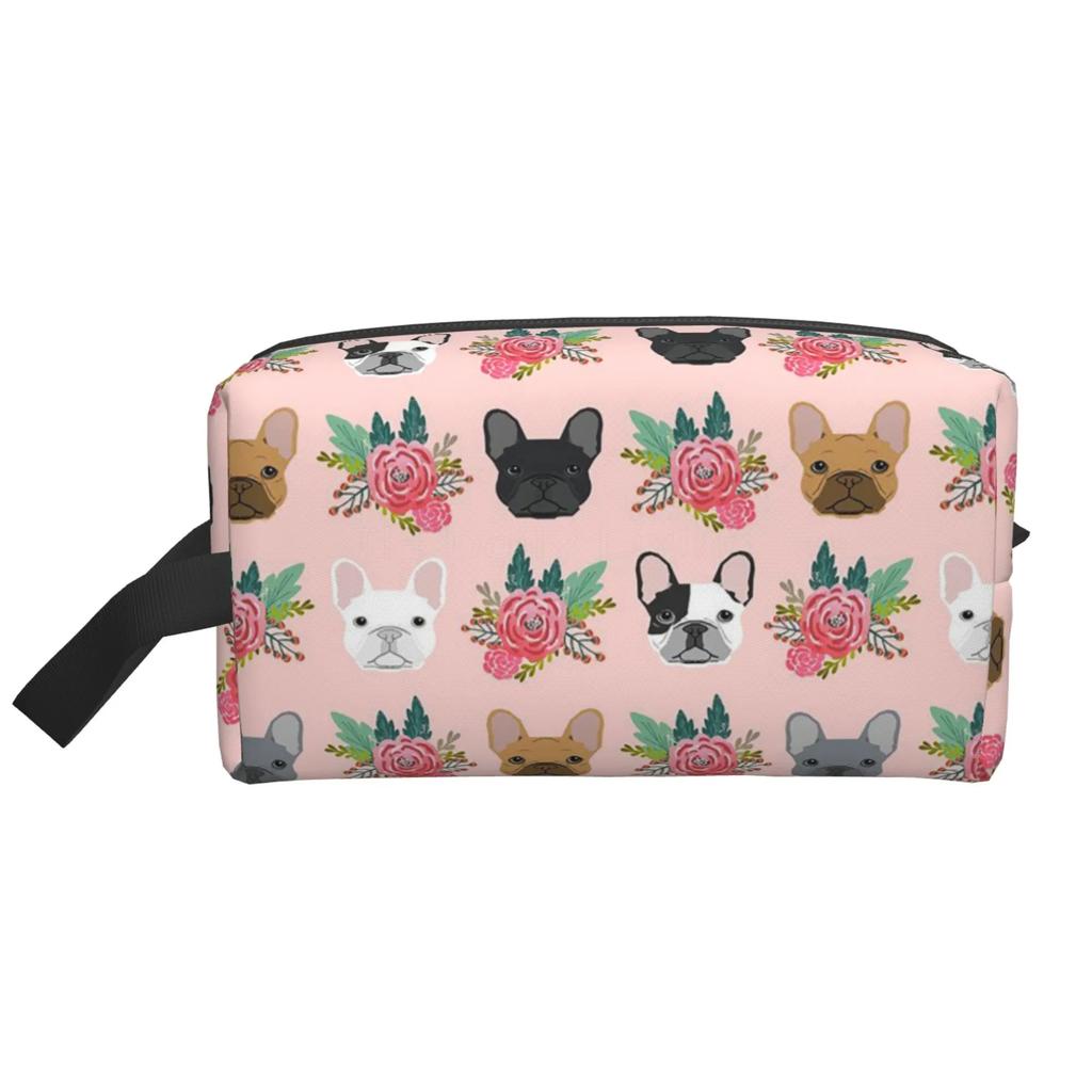 Torby do przechowywania buldoga francuskiego, urocza kosmetyczka dla szczeniaka, przenośna, o dużej pojemności, podróżne kosmetyczki, unisex, organizer na kosmetyki