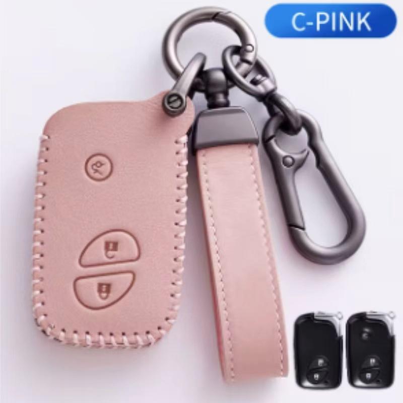 

3Buttons Leather Car Remote Key Case Cover for Lexus IS250 IS300C RX270 CT200H GX400 GX460 ES240 ES350 LS460 GS300 450h 460h розовый