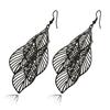 Retro Women's Baroque Style Cluster Hollow Leaves Tassels Hook Dangle Earrings