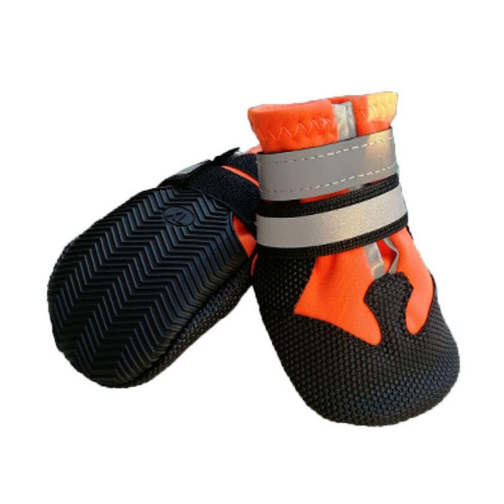 4pcs/set Breathable Dog Anti-slip Rain Boots Reflective Breathable Pets Booties Winter