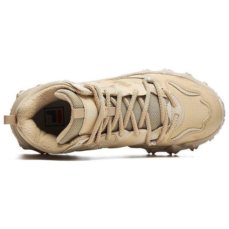 FILA Oakmont 2 Mid Fabric Synthetic Leather TPU Retro Thick Sole Casual Shoes Women sneaker Yellow Cement F12W242115FSC