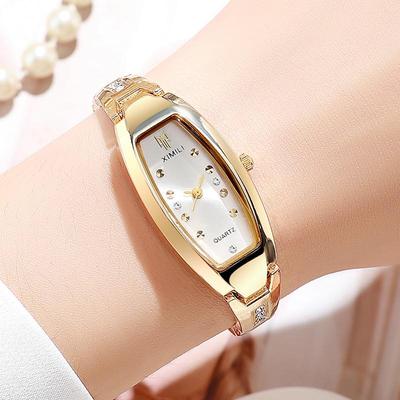 Nuovo Orologio da Polso da Donna al Quarzo con Bracciale e Diamante Ovale