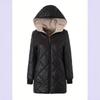 Autumn and winter new, women, loose and plush, hooded, medium to long length, cotton coat, long sleeved jacket, diamond grid, quilted cotton jacket