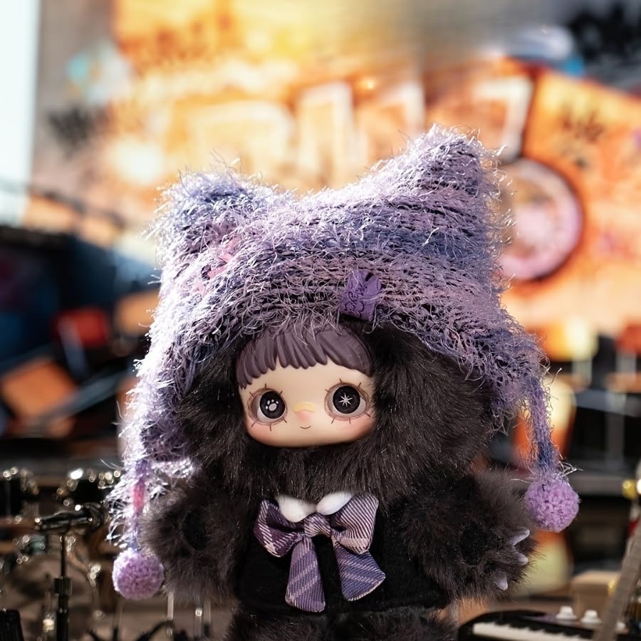 MayMei Kätzchen Akademie Serie Plüsch Schlüsselanhänger Blind Box, Weiche gefüllte Vinyl Gesichts Sammlerstück Plüschpuppe, Kawaii Mystery Spielzeug für Tasche Geldbörse Rucksack, Geschenk