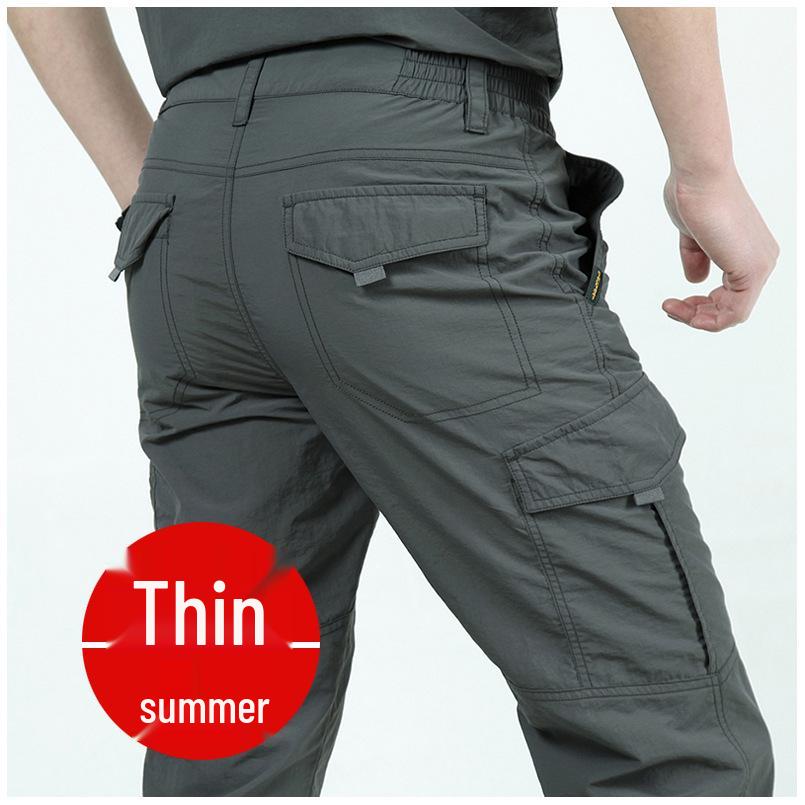 

Men s Quick-Dry Multi-Pocket Outdoor Work and Hiking Pants - Plus Size, Straight Leg, Wear-Resistant, Loose Fit 4XL
