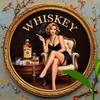Vintage Whiskey Lady Metal Wall Art Rustic Round Iron Sign Home Bar Cafe Decor