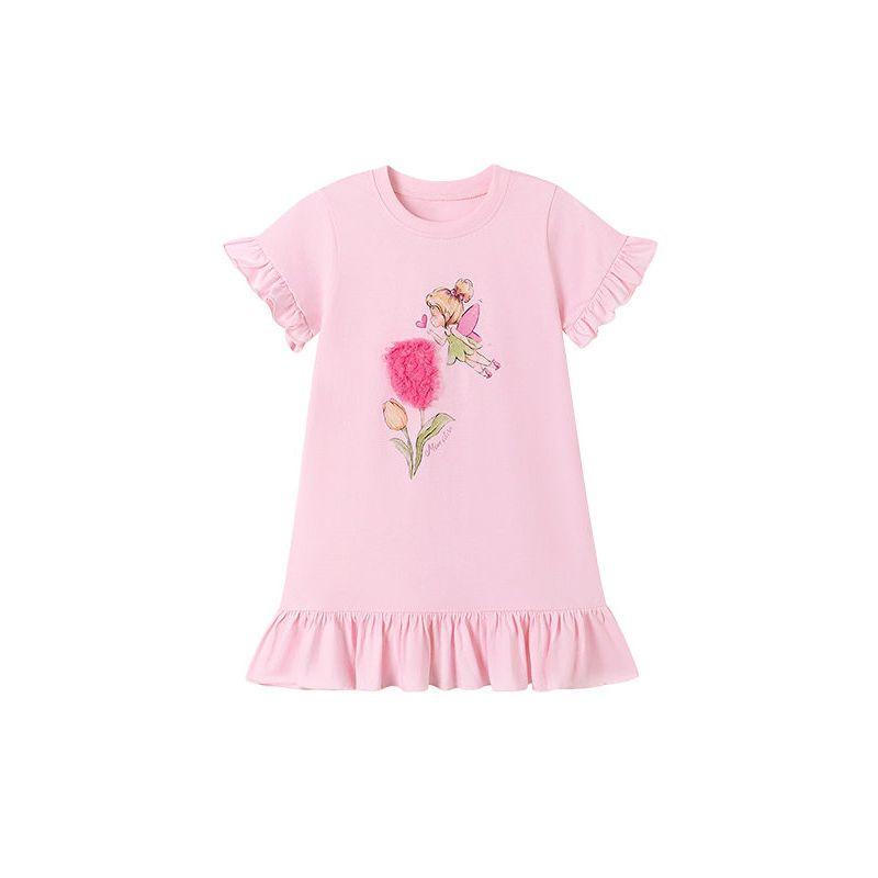 Little Maven Export Children's Dress, Summer Short-Sleeved Cute Girl's Dress, Small and Medium-Sized Children's Cotton Dress