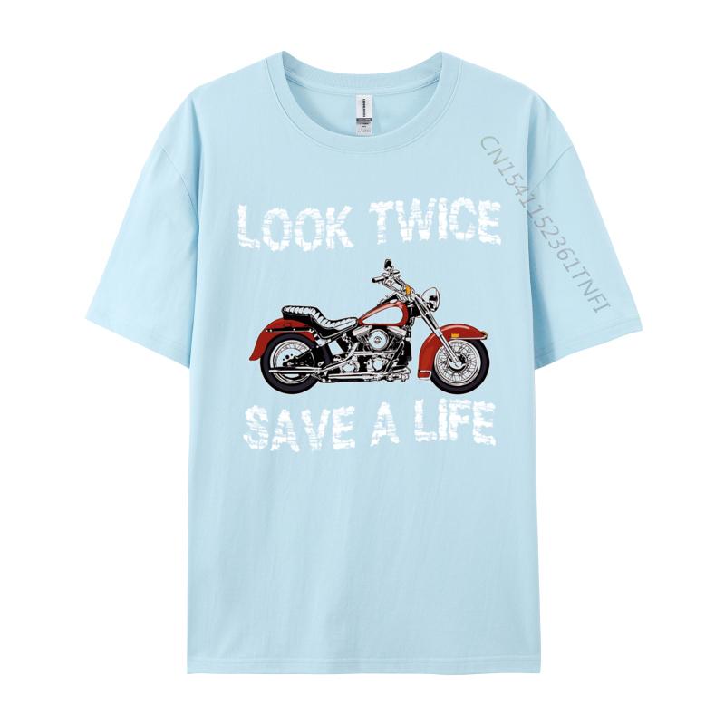 Look Twice Save A Life Motorcycle Bike Safety Fitted Limited Edition 1974 Tshirts Autumn Tees For Unisex TeeShirts Fitness Tight
