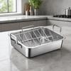 Roasting Pan with Rack Versatile Rectangular Roaster Premium for Kitchen, Bakers